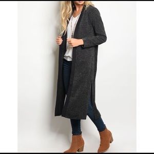 Charcoal grey, long cardigan L